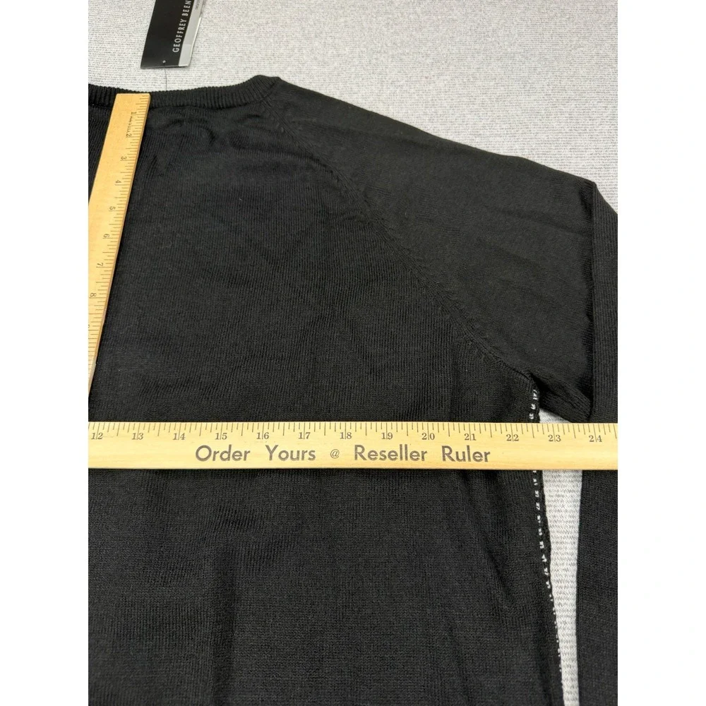 Geoffrey Beene Mens Black Textured Micro Dot Crewneck Sweater NWT L MSRP $65